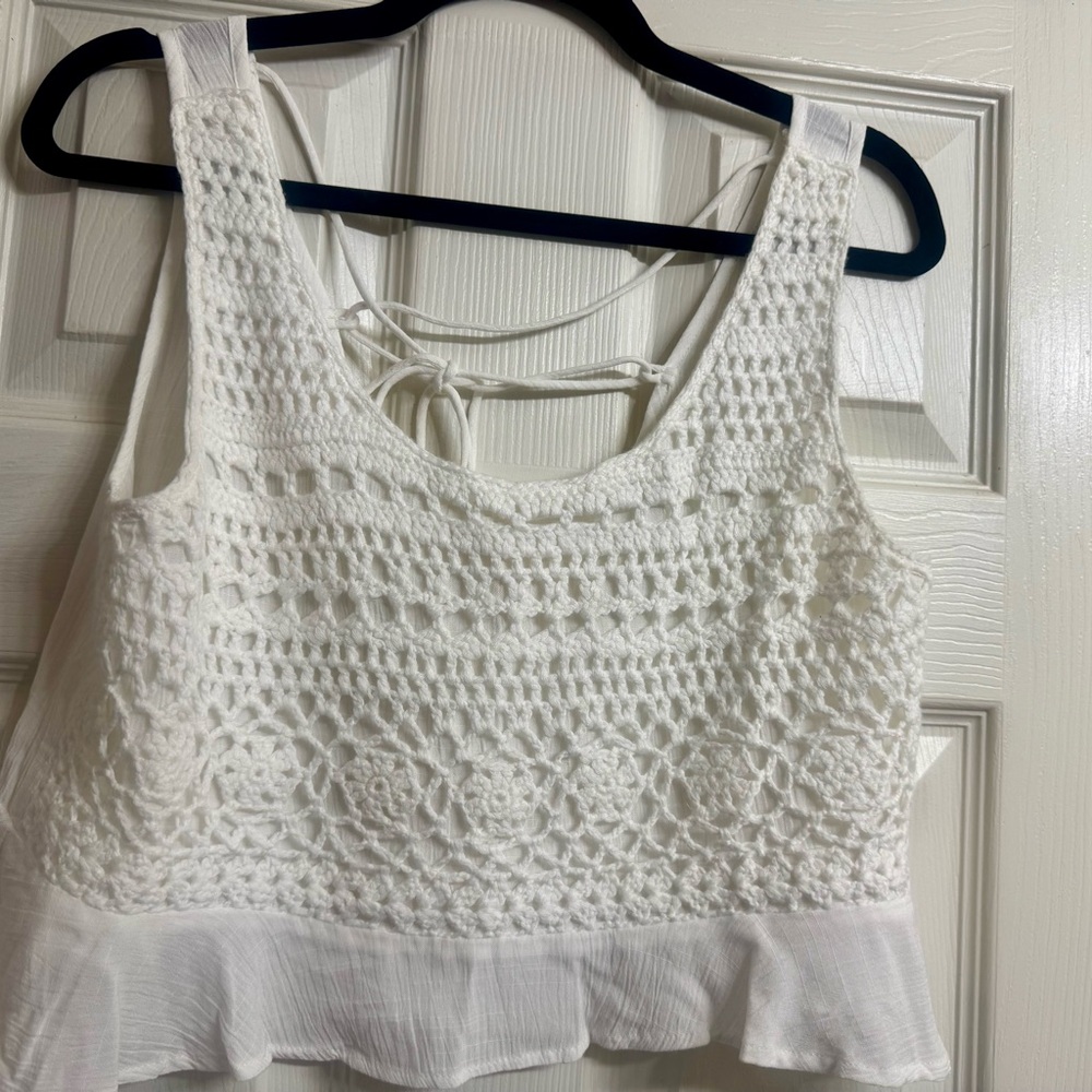 Promesa White Cropped Tie back Tank Top brand new tags removed